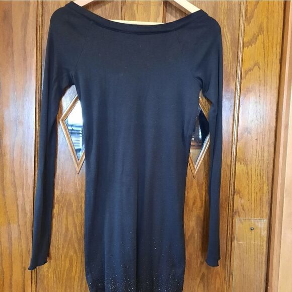 Express Sparkle Tunic V Neck Fitted Black - Picture 8 of 12